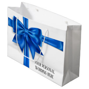 Blau-weiße Schleife Glam elegante Mädchen Große Geschenktüte