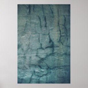Blau-weiße Textilien mit Wassertröpfchen Poster