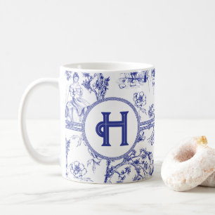 Blau-weiße Toile Kaffeetasse