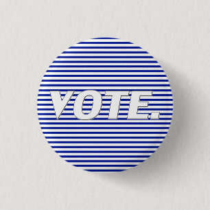 Blau-weiße Typografie gestreift modern Button