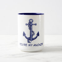 Blau-weißer Anker Zwei-Tone-Tasse