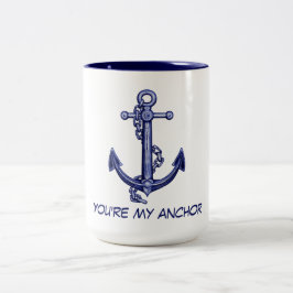 Blau-weißer Anker Zwei-Tone-Tasse Zweifarbige Tasse