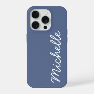 Blau & Weißer benutzerdefinierter kursiver Name od iPhone 15 Pro Hülle