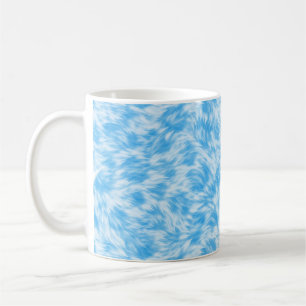 Blau-weißer Kunstfell-Effekt Kaffeetasse