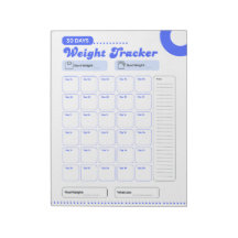 Blau-weißer moderner Gewichts-Tracker-Planer 