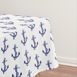 Blau-weißer nautischer Anker Tischdecke