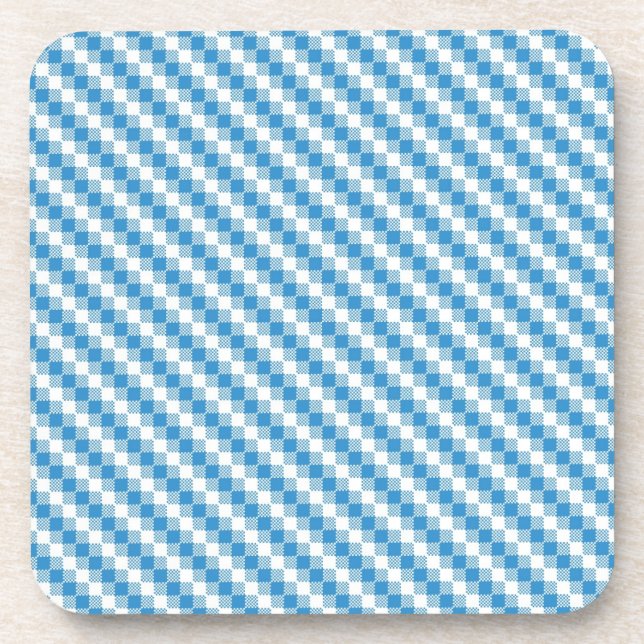 Blau-weißer Quadrathintergrund Getränkeuntersetzer (Vorderseite)