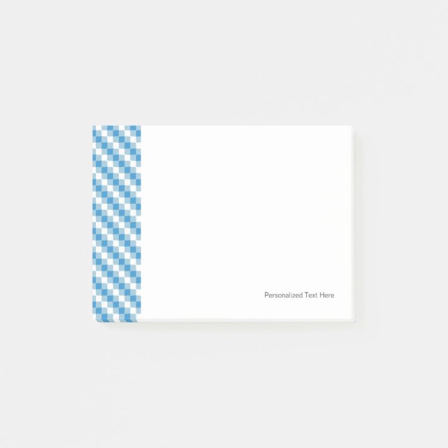Blau-weißer Quadrathintergrund Post-it Klebezettel (Vorderseite)