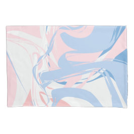 Blau-weißer rosa Marmor Swirl Kissenbezug