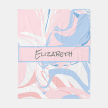 Blau-weißer rosa Marmor Swirl Personalisiert