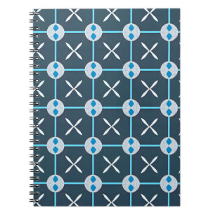 Blau-weißes abstraktes geometrisches Muster Notizblock