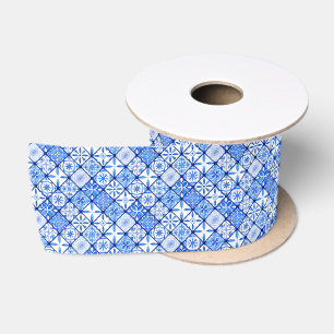 blau-weißes Chinoiserie-antikes klassisches Muster Satinband