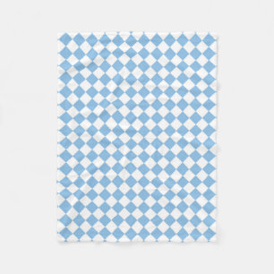 Blau-weißes Diamantmuster mit Schachbrettmuster Fleecedecke