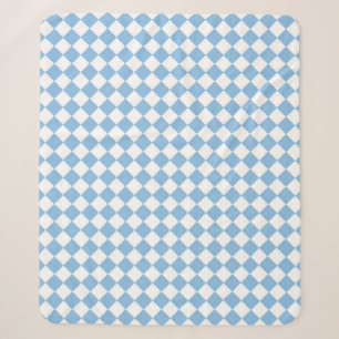 Blau-weißes Diamantmuster mit Schachbrettmuster Sherpadecke
