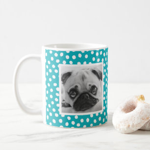 Blau-weißes Dot-Muster für benutzerdefinierte Foto Kaffeetasse