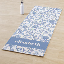 Blau-weißes florales botanisches Muster, benutzerd
