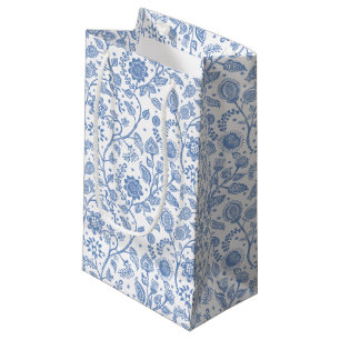 Blau-weißes florales botanisches Muster Boho Whims Kleine Geschenktüte