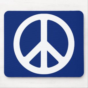 Blau-Weißes Friedenssymbol Mousepad