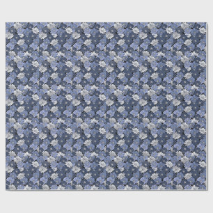 Blau-weißes Gänseblümchenmuster Geschenkpapier