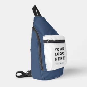 Blau-weißes Geschäft-Logo Name Reiseabenteuer Crossbody Bag