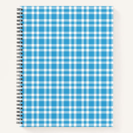Blau-weißes Karomuster Notizbuch