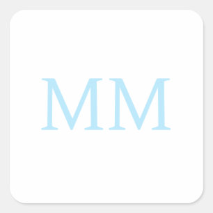 Blau-weißes minimalistisches professionelles Monog Quadratischer Aufkleber