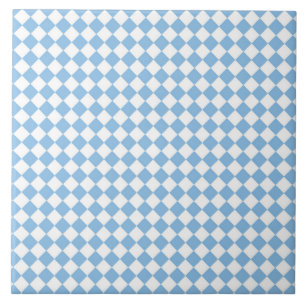 Blau-weißes Schachbrett-Diamantmuster Fliese