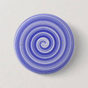 Blau-weißes Spiralmuster Button