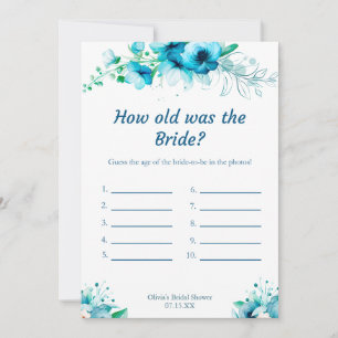 Blau wie alt war die Bridge Brautparty Game Card Einladung