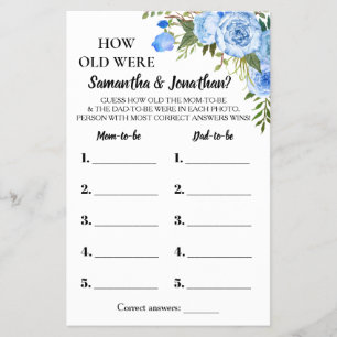 Blau Wie alt waren sie duschen zweisprachige Spiel Flyer