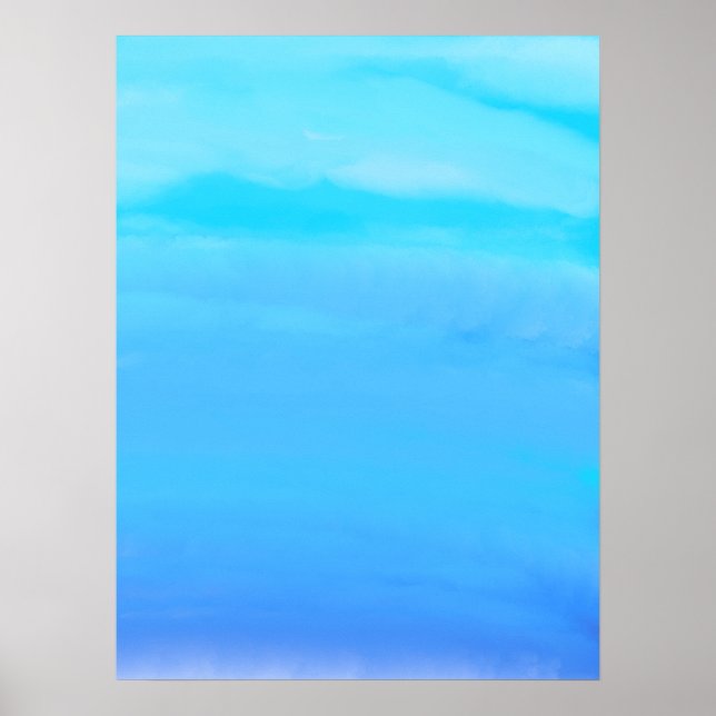 Blau wie der Himmel Abstrakte Kunst  Poster (Vorne)