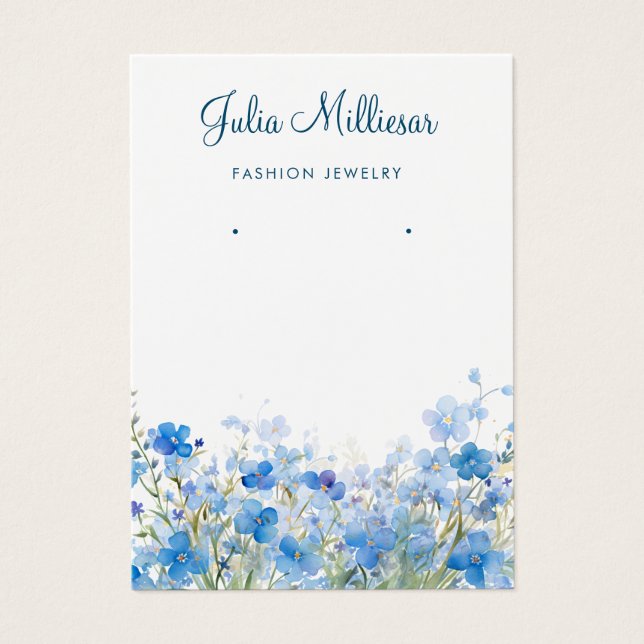 Blau-Wildblume Ohrring-Grafikkarte (Vorderseite)