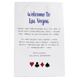 Blau Willkommen im Las Vegas Wedding Hotel Mittlere Geschenktüte