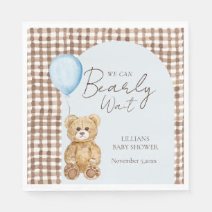 Blau wir frühzeitig abwarten Baby Dusche Serviette