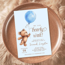 Blau wir können frühzeitig abwarten Baby Dusche