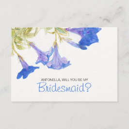 Blau wirst du meine Bridesmaid Blumen Einladung