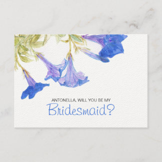 Blau wirst du meine Bridesmaid Blumen Einladung