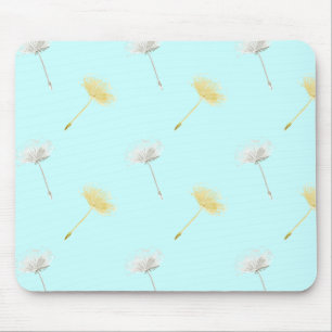 Blau wünscht Löwenzahn-Blumen Mousepad