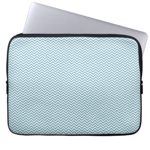 Blau Zickzack mit Monogramm Laptopschutzhülle