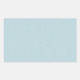 Blau Zickzack mit Monogramm Rechteckiger Aufkleber
