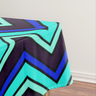 Blau-Zickzack Zickzack-gemustert Tischdecke