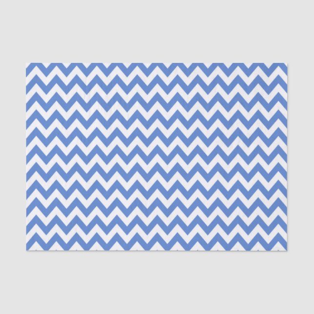 Blau ZigZag / Zickzack Muster Seidenpapier (Vorderseite)