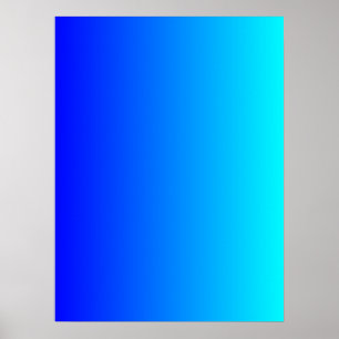 Blau zu Aqua Farbverlauf Poster