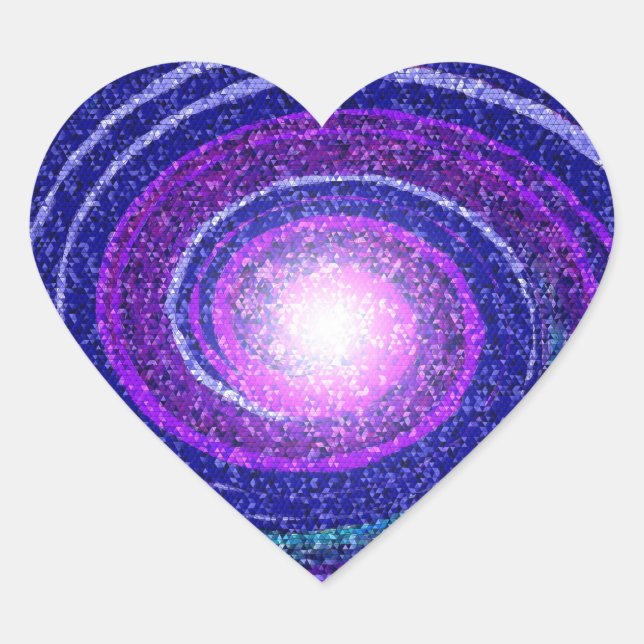 Blauastral-Galaxie-Mosaik Herz-Aufkleber (Vorderseite)