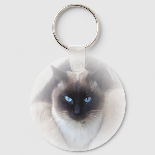 Blauaugen-Katze Schlüsselanhänger (Vorderseite)