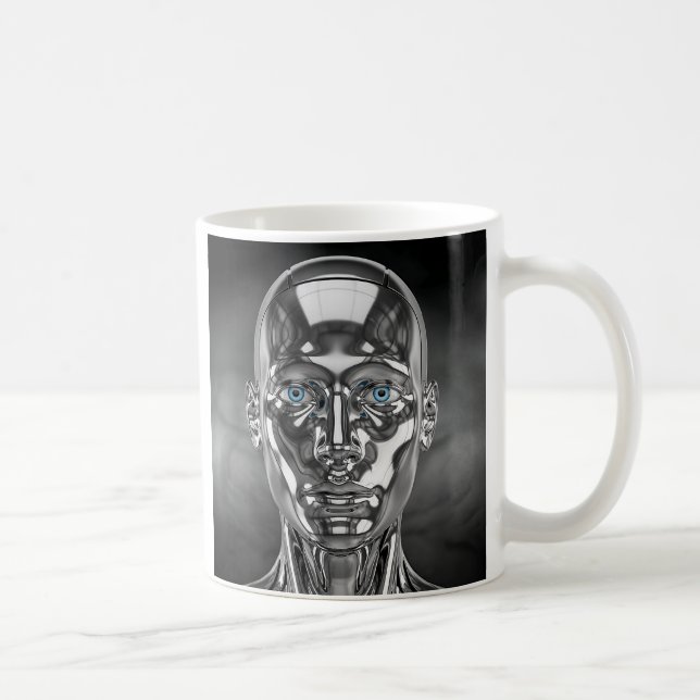 Blauäugiger chromer Android Kaffeetasse (Rechts)
