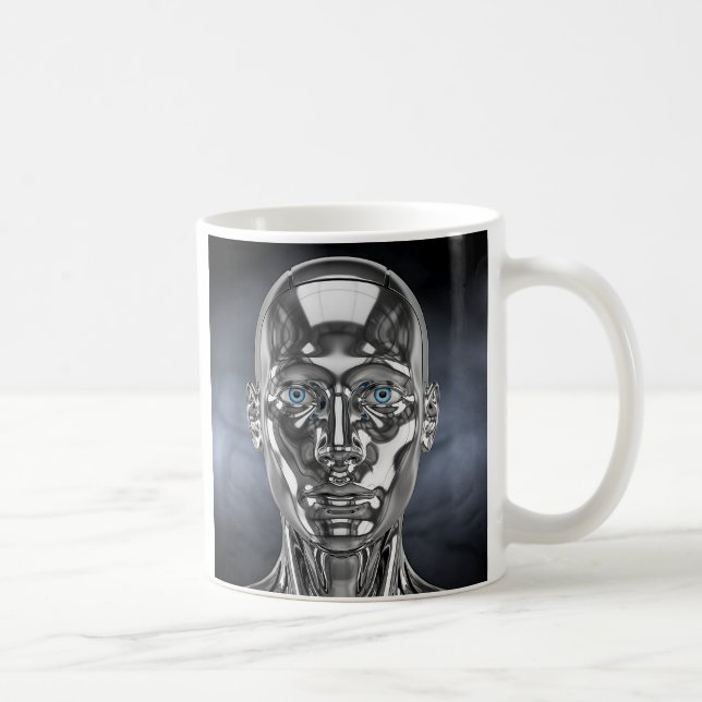 Blauäugiger Metallandroid Kaffeetasse (Rechts)