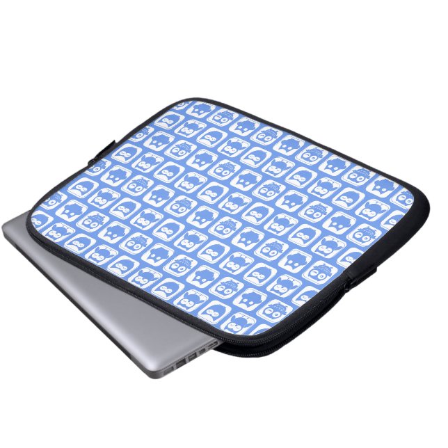 Blauäulenmuster Laptopschutzhülle (Vorne Knopf)
