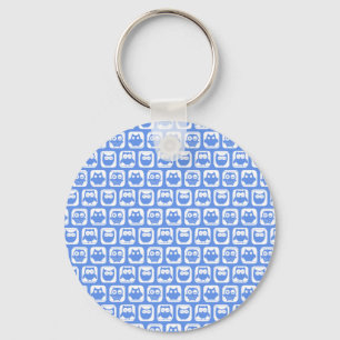 Blauäulenmuster Schlüsselanhänger