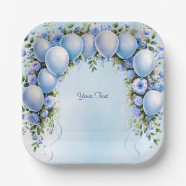Blauballons Papierplatte Pappteller